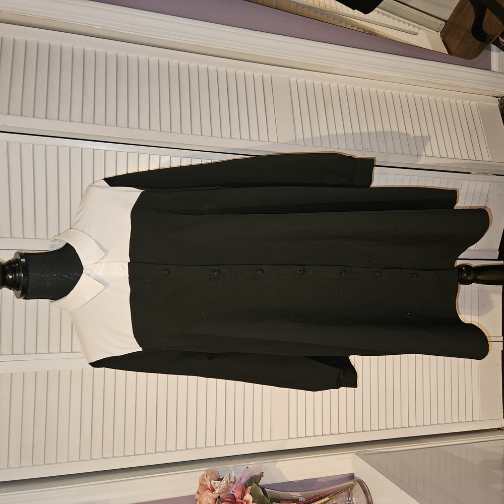 Black and White Button-Up Dress